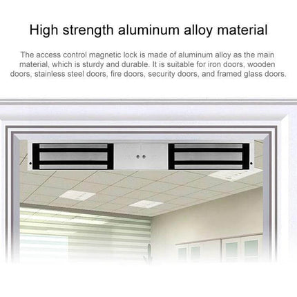 Magnetic Lock for Securing Double Wooden and Glass Doors - 500x28x48mm aluminum alloy high-strength access control lock for double doors