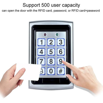 Keypad Access Control System for Secure External Entry front view showing numeric keypad and proximity card use
