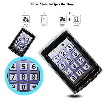 Keypad Access Control System for Secure External Entry with illuminated numeric keypad and proximity card reader for up to 500 users