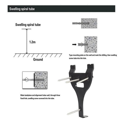 ZK Software Fingerprint Attendance Device for Office Tracking shown with mounting spiral tube and installation instructions