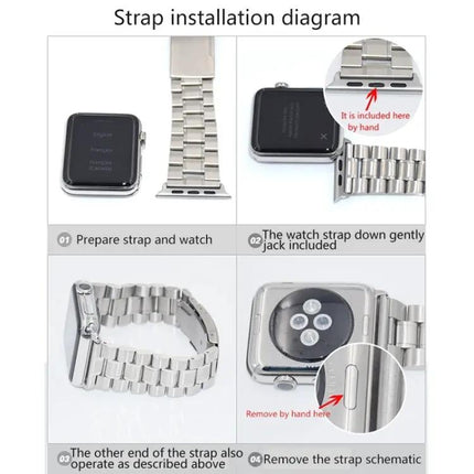 Apple Watch 42mm Metal Strap Connector Pair Silver