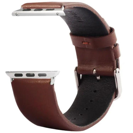 Kakapi Leather Apple Watch Band 42mm Brushed Buckle