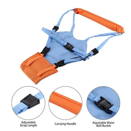 Baby Walking Harness Leash Adjustable for Learning to Walk - European style adjustable harness with curved handle for guided baby walking support