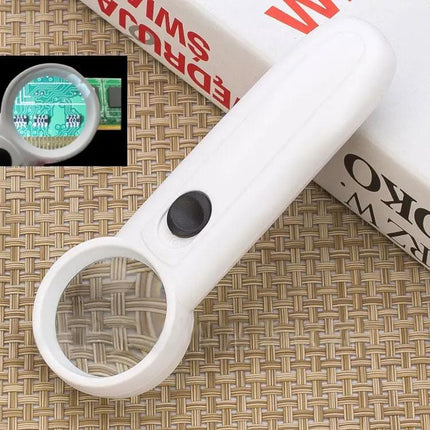 15X Handheld Magnifier With 2 LEDs Ergonomic Handle