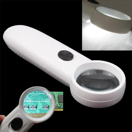 15X Handheld Magnifier With 2 LEDs Ergonomic Handle