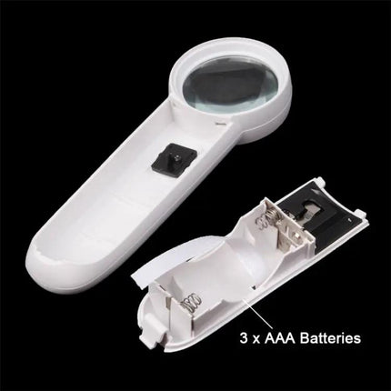 15X Handheld Magnifier With 2 LEDs Ergonomic Handle