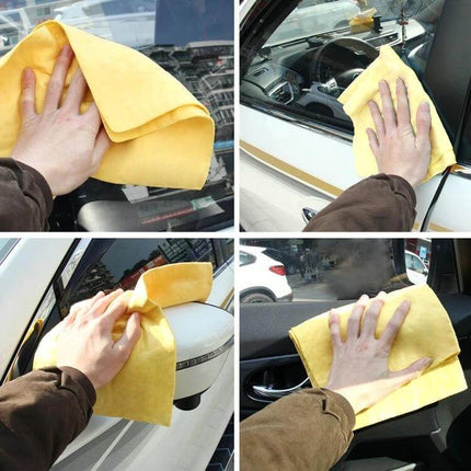 KANEED Synthetic Chamois Towel for Car Drying, Super Absorbent yellow PVA cloth wiping car exterior and interior for streak-free drying