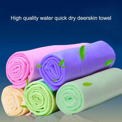KANEED Synthetic Chamois Towel for Car Drying, Super Absorbent - colorful rolled PVA deerskin towels for quick water drying