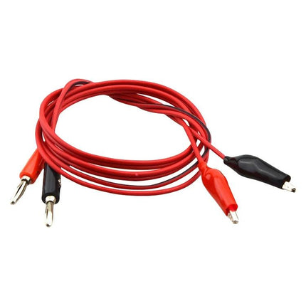 Banana Plug to Alligator Clip Wire Test Cable, 1 Meter coiled red silicone test lead with banana plugs and alligator clips