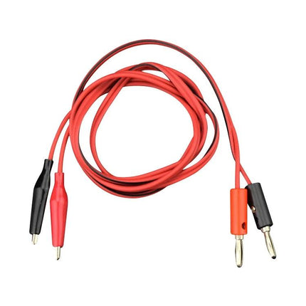 Banana Plug to Alligator Clip Wire Test Cable, 1 Meter silicone insulated red and black test leads with banana plugs and alligator clips
