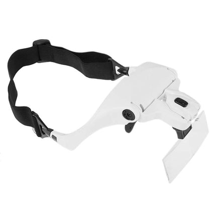 Adjustable Headband Magnifier with LED Lights and Multiple Lenses for hands-free close-up work, crafting, reading, and electronics repair