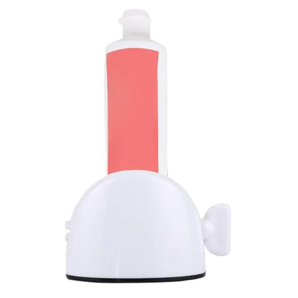 Convenient Toothpaste Squeezer for Everyday Bathroom Routines white wall-mounted roller squeezing red toothpaste tube