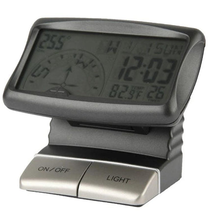 Compact Car Compass for Everyday Driving Essentials digital dashboard compass clock and thermometer with backlight, compact travel navigation tool