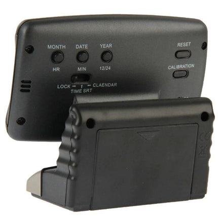 Compact Car Compass for Everyday Driving Essentials compact black dashboard compass with time, date, temperature controls and calibration buttons