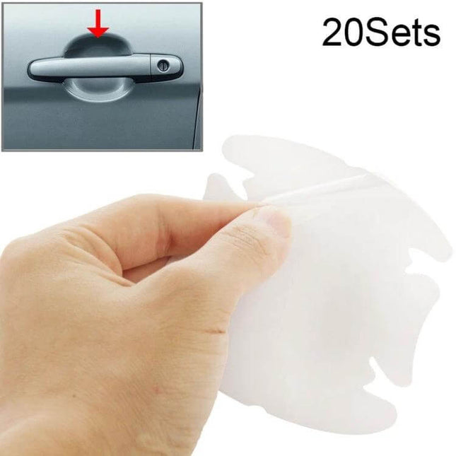 Protective Film Set for Car Handles, 20 Pieces for Daily Use - self-adhesive clear protectors to prevent scratches and dirt on door handles