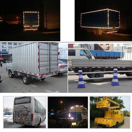 Reflective Safety Stickers for Vehicle Warnings, 10 Pack on trucks and vans improving night visibility and hazard marking