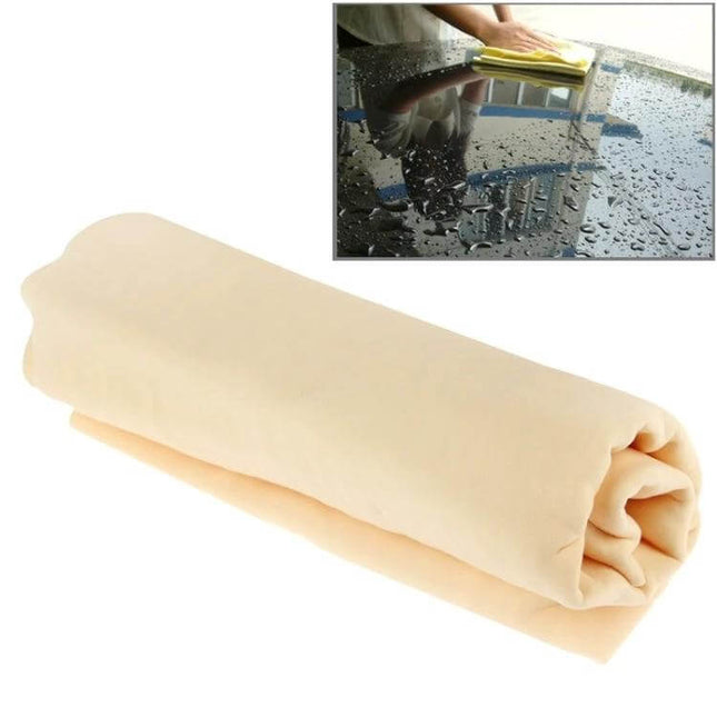 KANEED Synthetic Chamois Towel for Car and Home Cleaning - beige synthetic chamois roll for streak-free drying and quick water absorption