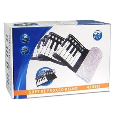 Flexible Roll-Up Piano for Everyday Music Practice and Travel - 49-key soft keyboard portable roll-up piano in retail packaging
