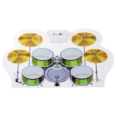 Soft Roll-up MIDI Drum Kit for Everyday Music Practice - compact foldable electronic drums with USB connection for travel and home practice