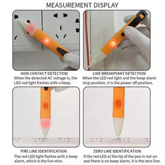 Digital Non-Contact Voltage Detector with Alarm - 90V to 1000V Detection Range