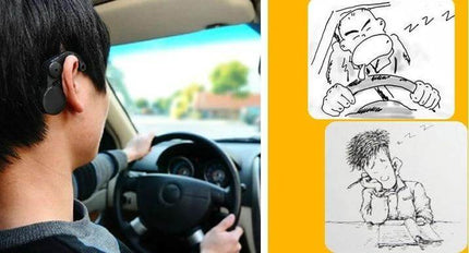 Vehicle Driver Drowsiness Alert for Enhanced Road Safety device worn by driver monitoring head position and issuing audible beep when drowsy