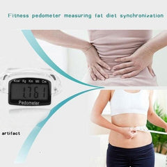 Crystal Heart Design Digital Pedometer with Step Counter, Distance Tracker & Calorie Reader