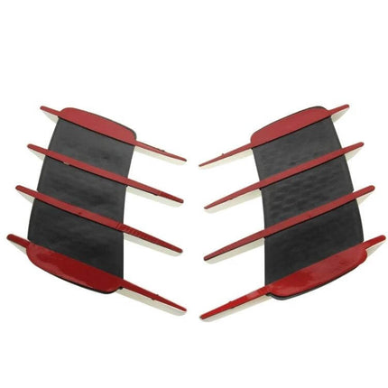 Decorative Shark Gill Air Flow Vent Stickers for Car, 2 Pack - red black shark gill car vent decals shown