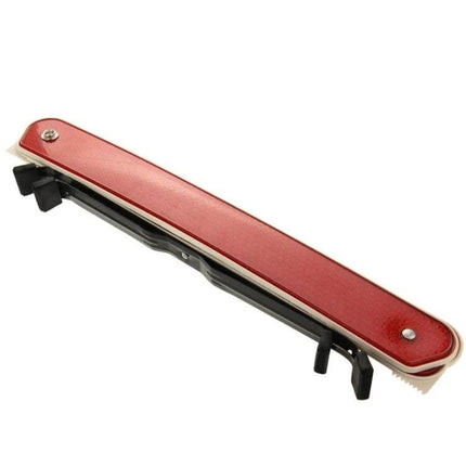 Foldable Reflective Safety Triangle for Roadside Warnings folded compact for trunk storage, red reflective strip and black folding stand