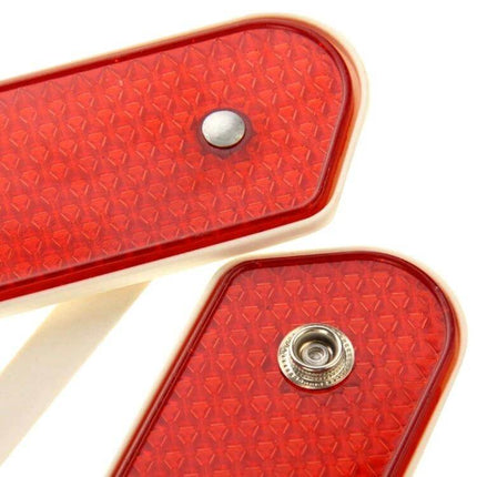 Foldable Reflective Safety Triangle for Roadside Warnings compact red reflective panels with snap fasteners
