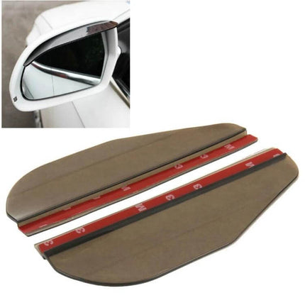 Durable Flexible Rain Shield for Car Rearview Mirrors, 2 Pack - adhesive wind deflectors shown on a white car side mirror