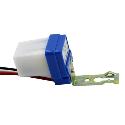 Automatic Waterproof Sensor Switch for Street Lights - compact waterproof dusk-to-dawn sensor with mounting bracket for outdoor street and pathway lighting