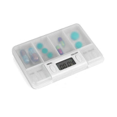 Travel-Friendly Transparent Pill Organizer with Multi-Alarm Reminder