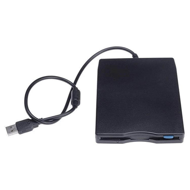 USB 3.5-Inch External Floppy Drive for Legacy Data Access black USB external floppy drive with cable, plug-and-play for Windows and Mac