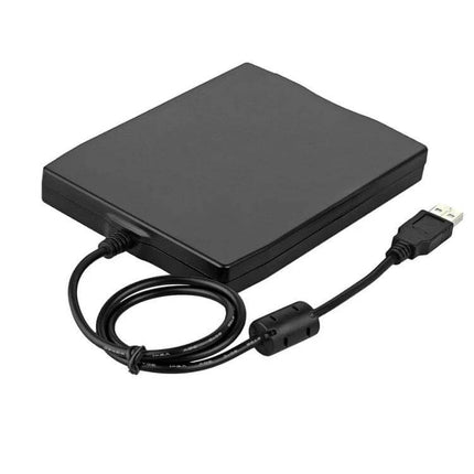 Portable USB External Floppy Disk Drive for 3.5 Inch Disks black portable USB external floppy drive with attached cable for reading legacy disks