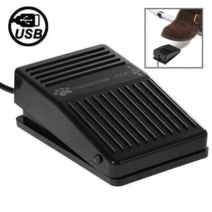USB Foot Pedal Switch for Computer Keyboard and Game Control - black programmable USB foot pedal for hands-free gaming and keyboard shortcuts