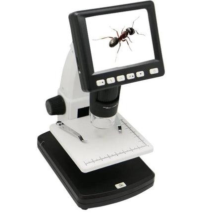 Portable Digital Microscope for Detailed Everyday Observations with LCD Screen showing ant on 3.5-inch LCD for students and hobbyists