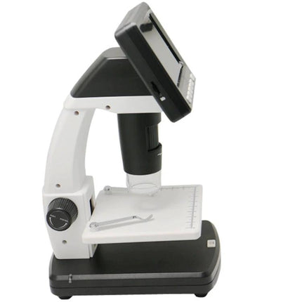 Portable Digital Microscope for Detailed Everyday Observations with LCD Screen showing 3.5-inch LCD, focus knob and sample stage for students and hobbyists
