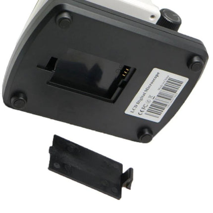 Portable Digital Microscope for Detailed Everyday Observations with LCD Screen showing battery compartment and removable cover