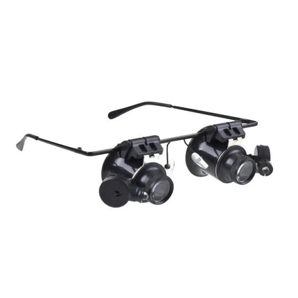 20X Magnifying Glasses with LED Light for Watch Repair - double-layer lens hands-free magnifier with adjustable LED and comfortable frame