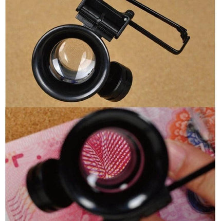20X Magnifying Glasses with LED Light for Watch Repair - handheld loupe with double-layer lens and clip for precise gear and screw inspection
