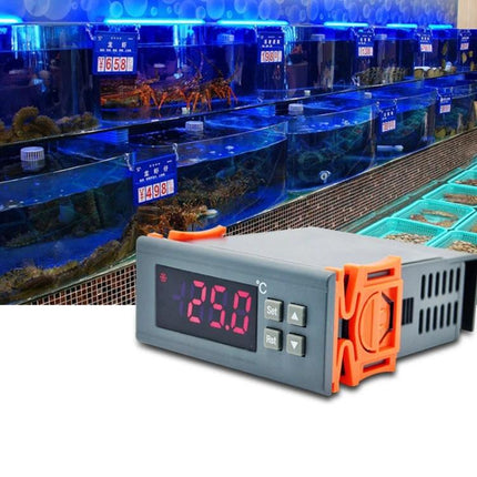 Digital LCD Temperature Controller for Home Heating and Cooling Regulation showing 25.0°C display in aquarium temperature management