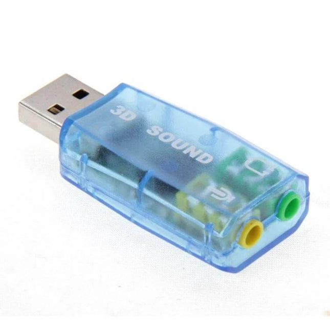 USB External Sound Card Adapter for Computer Audio Output small blue USB plug-and-play 3D sound adapter with headphone and mic jacks