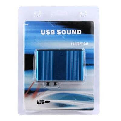 5.1 Channel Audio Controller for Optical and USB Sound Playback - compact USB sound adapter in retail packaging