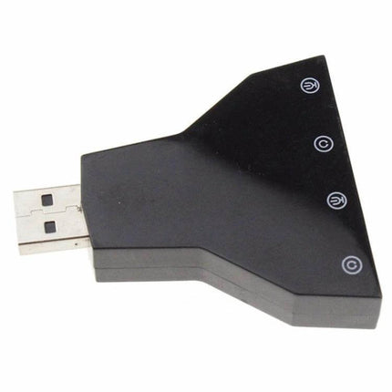 USB Sound Adapter for Desktop and Laptop Audio Playback black USB audio dongle with headphone and microphone ports