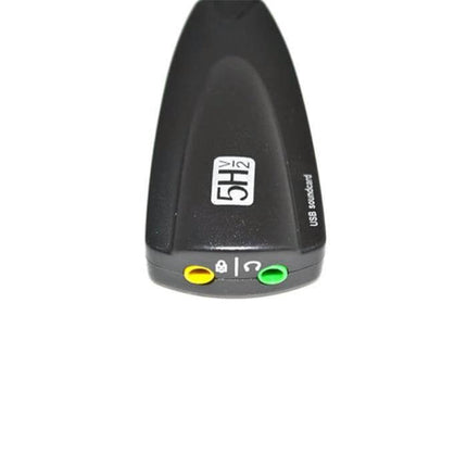 Steel Series External Sound Card with USB Connection for Computers black USB audio adapter with green mic and yellow headphone jacks