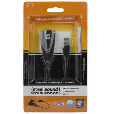Steel Series External Sound Card with USB Connection for Computers - retail packed USB external sound card for gaming and online chat