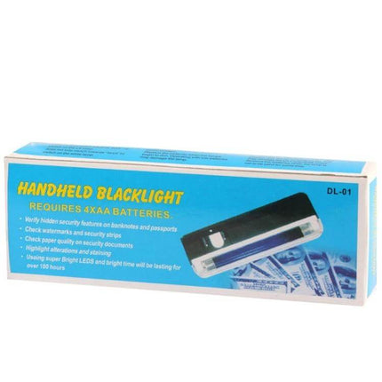 Security Feature Verifier for Banknotes And Passports compact handheld blacklight for checking watermarks, security strips, paper quality and alterations
