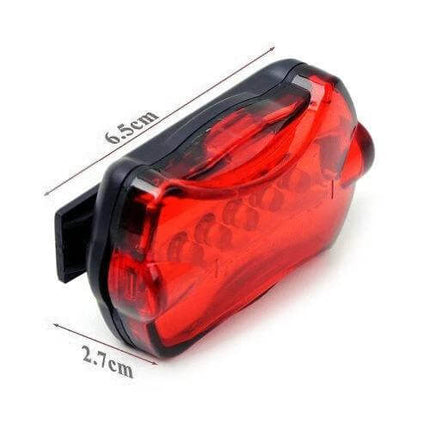 5 LED Water Resistant Bike Front Headlight and Rear Flashlight rear red LED bike taillight with waterproof gasket compact 6.5cm x 2.7cm mounting clip