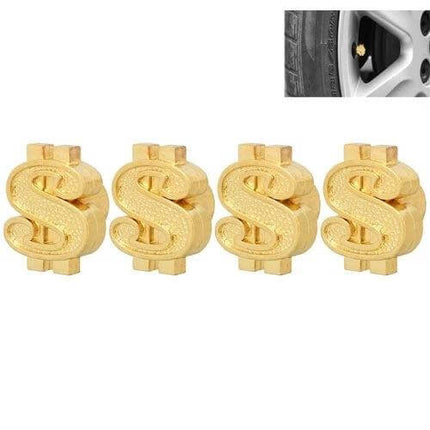 8mm Universal Dollar Style Tire Valve Caps For Cars - gold dollar sign valve caps set of 4 protecting tire valve stems