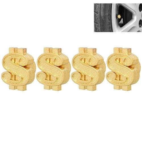 8mm Universal Dollar Style Tire Valve Caps For Cars - gold dollar sign valve caps set of 4 protecting tire valve stems